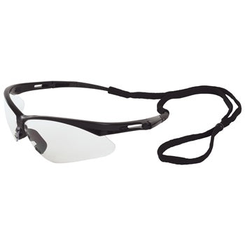 ERB 15324 Octane Black, Clear Lens wraparound safety glasses, 12/Case