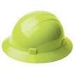 ERB 19220 Americana Full Brim Hard Hat w/ Mega Ratchet 4-Point nylon suspension, Hi Viz Lime, Case of 12