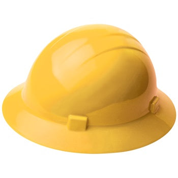 ERB 19222 Americana Full Brim Hard Hat w/ Mega Ratchet 4-Point nylon suspension, Yellow, Case of 12