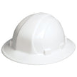 ERB 19911 Omega II Full Brim Hard Hat w/ Mega Ratchet 6-point nylon suspension, White, 12/Case