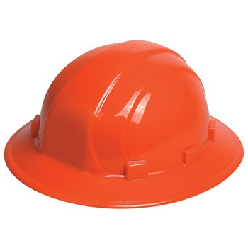 ERB 19913 Omega II Full Brim Hard Hat w/ Mega Ratchet 6-point nylon suspension, Orange, 12/Case
