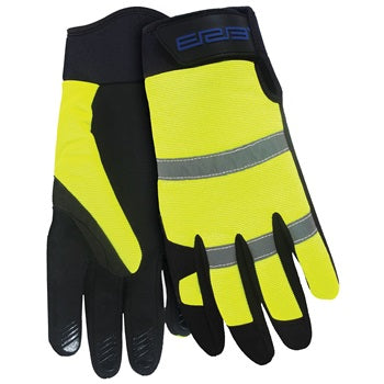 ERB M200 Mechanic Style Glove, Hi Viz Lime, 1 Pair