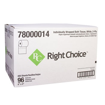 RIGHT CHOICE TOILET TISSUE, 2-PLY, 500 SHEETS/ROLL, 96 ROLLS/CASE
